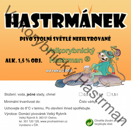 Etiketa Hastrmánek (2015) © Velkorybnický Hastrman