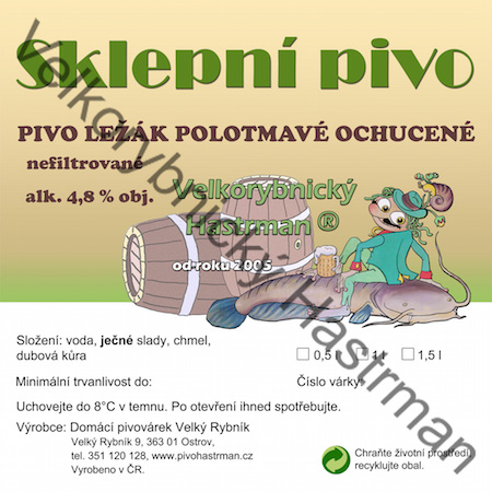 Etiketa Sklepní pivo (2015) © Velkorybnický Hastrman