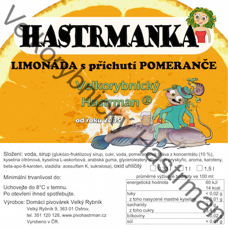 Etiketa Hastrmanka pomeranč (2015) © Velkorybnický Hastrman