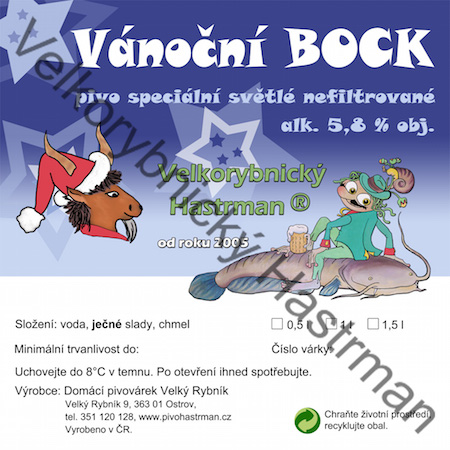 Etiketa Vánoční Bock (2015) © Velkorybnický Hastrman