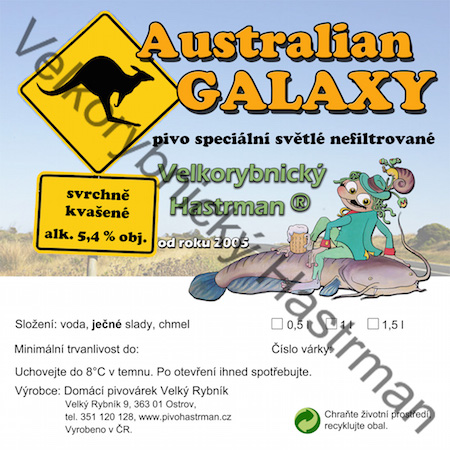 Etiketa Australian Galaxy (2015) © Velkorybnický Hastrman