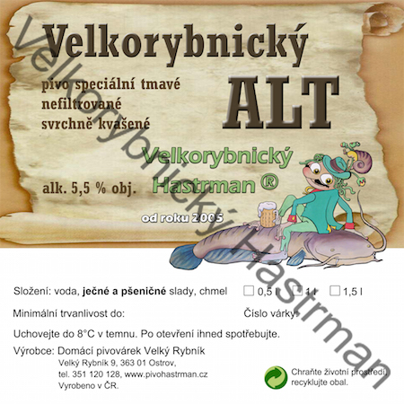 Etiketa Velkorybnický Alt (2015) © Velkorybnický Hastrman