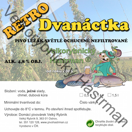 Etiketa Retro Dvanáctka (2015) © Velkorybnický Hastrman