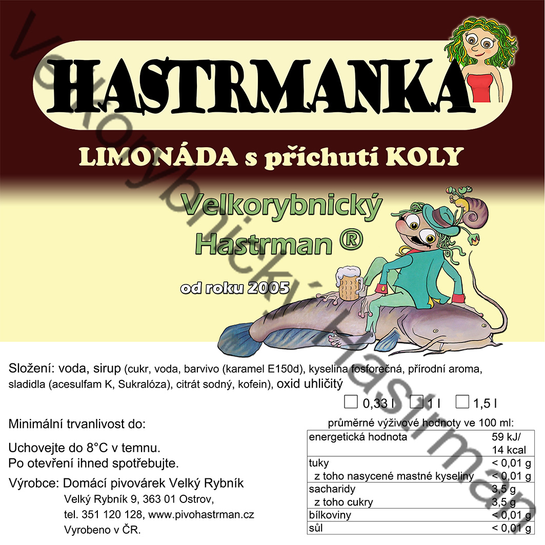 Etiketa Hastrmanka kola (2016) © Velkorybnický Hastrman