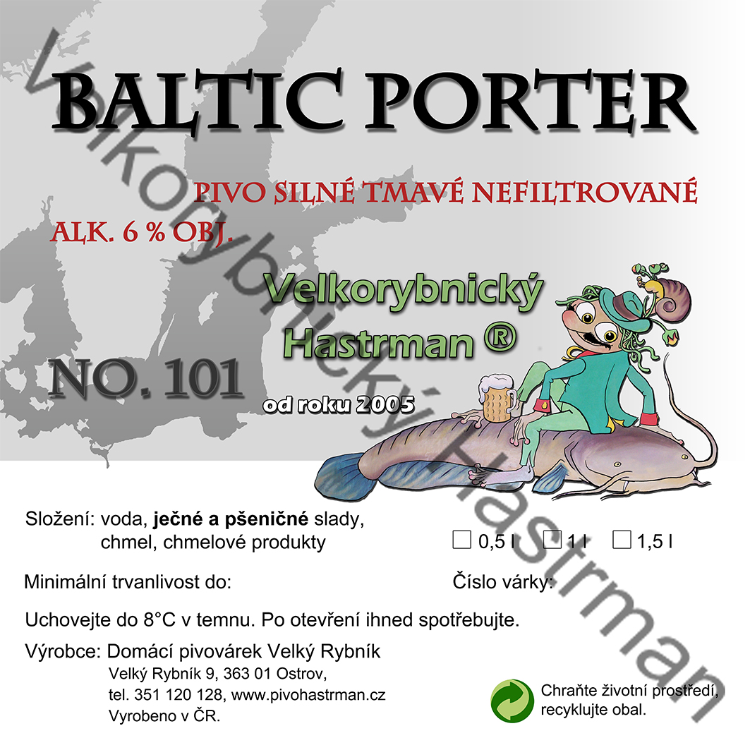 Etiketa Baltic Porter No. 101 (2020) © Velkorybnický Hastrman