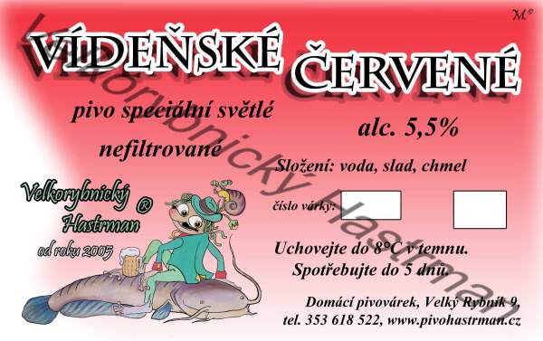 Etiketa Vídeňské červené (2011) © Velkorybnický Hastrman