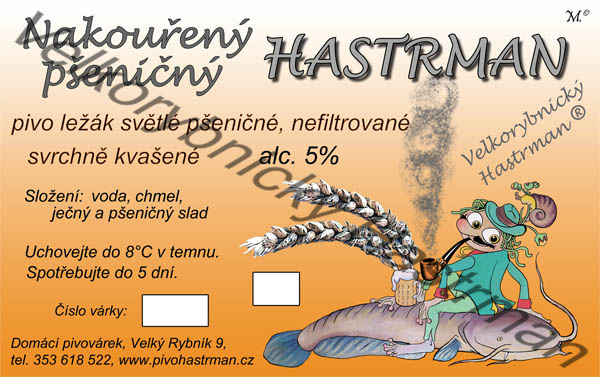 Etiketa Nakouřený pšeničný Hastrman (2011) © Velkorybnický Hastrman