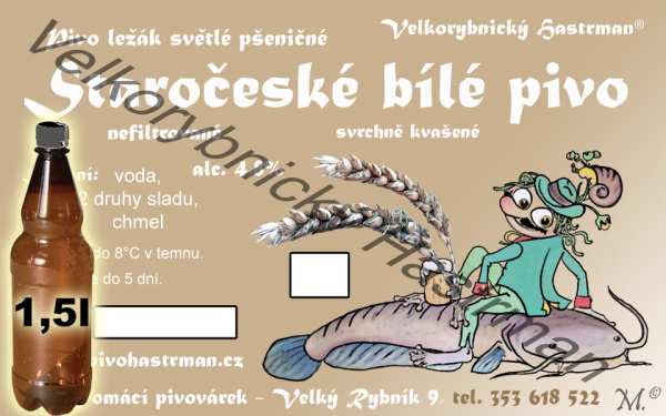 Pivo v PET Staročeské bílé 1,5l &copy; Velkorybnický Hastrman